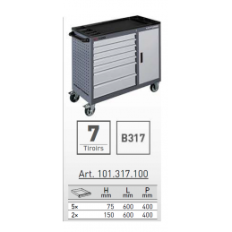 Servante d'atelier BT1100 sans outils 60X40 7 tiroirs + 1 armoire  - KRAFTWERK