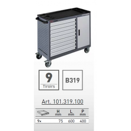 Servante d'atelier BT1100 sans outils 60X40 9 tiroirs + 1 armoire  - KRAFTWERK