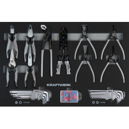 Insert 13 outils, pinces, pour servante d'atelier - 60x40 cm Basic Line - KRAFTWERK