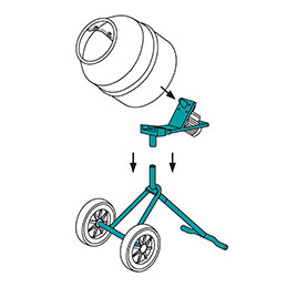 Bétonnière Minibeta Cuve acier monophasé 230V - Malaxage 100 L - Capacité 1/2 sac 35 kg - 63 dB(A) - 55 kg - IMER FRANCE