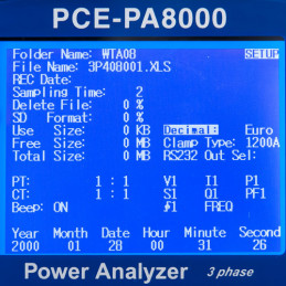 Analyseur de puissance Triphasé et mesureur d'énergie PCE-PA 8000 - PCE Instruments