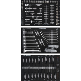 Servante d‘atelier BASIC LINE BT700s, 5 tiroirs avec 154 outils - KRAFTWERK