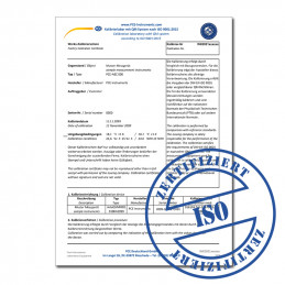 Certificat d'étalonnage ISO pour pince de courant CAL-PCE-DC - PCE Instruments