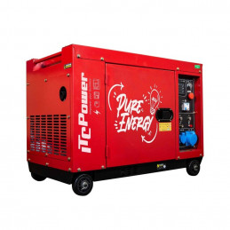 Groupe électrogène 8000D Diesel - 6.3 kW - 6 kVA Monophasé - AVR - Démarrage électrique - Insonorisé 70 dB(A) - ITC POWER