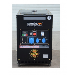 Groupe électrogène KD8000SE CAMO Diesel - 6.5 kW - 6 kVA - Monophasé 230V - AVR - Démarrage électrique - 72 dB(A) - KOMPAK