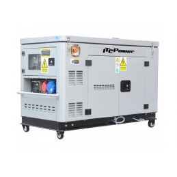 Groupe électrogène DG12000XSE-T Diesel - 10 kW - 12.5 kVA - Mono et Triphasé - AVR - Démarrage électrique - 72 dB(A) - ITC POWER
