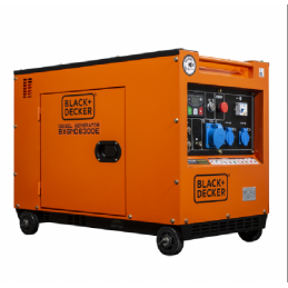 Groupe électrogène BXGND6300E diesel - 6.3 kW - 230V - Insonorisé - Démarrage électrique - 70 dB(A) - BLACK & DECKER