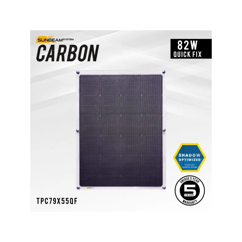 Panneau solaire SUNBEAM System  TOUGH+ 82W Carbon - 79 x 55.4 cm - Série Tough+ Carbon