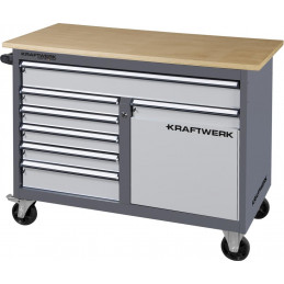 Workshop workbench on casters 5 drawers, 1 door and 1 large drawer - KRAFTWERK