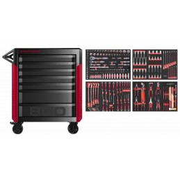 PRO LINE PT800 workshop trolley - 7 drawers with 220 tools - KRAFTWERK