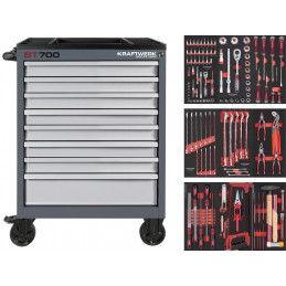 BT700 workshop trolley 8 drawers with 143 tools - KRAFTWERK