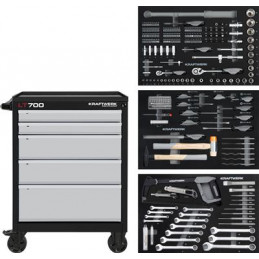LT700 LT LINE workshop trolley 5 drawers with 259 tools - KRAFTWERK