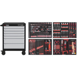 LT700 workshop trolley 7 drawers with 238 tools - KRAFTWERK