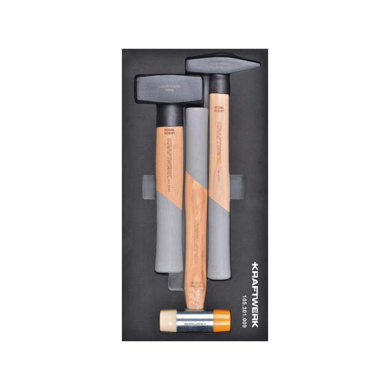 Set of inlay hammers 20x40 with 3 tools - KRAFTWERK
