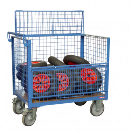Grilled container trolley with roof 1000 x 700 mm - CU 500 kg - FIMM