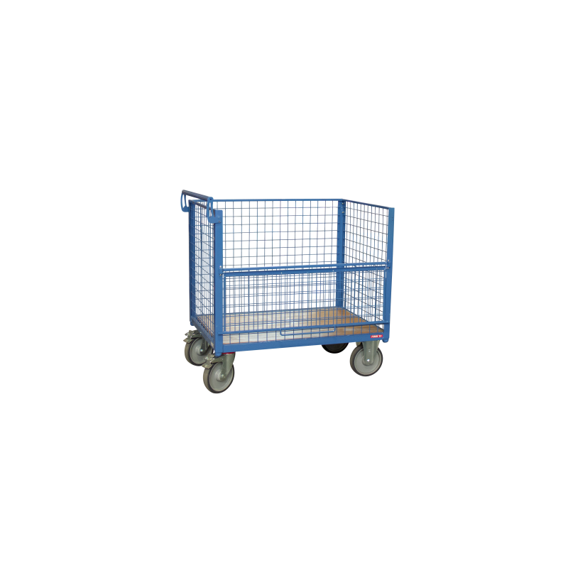 Roofless grilled container trolley 1000 x 700 mm - CU 500 kg - FIMM