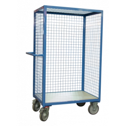 3-side grilled trolley with roof, 1000 x 700 mm, CU 500 kg - FIMM