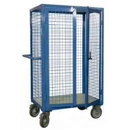 4-sided mesh trolley, lockable, with roof, 1000 x 700 mm, CU 500 kg - FIMM