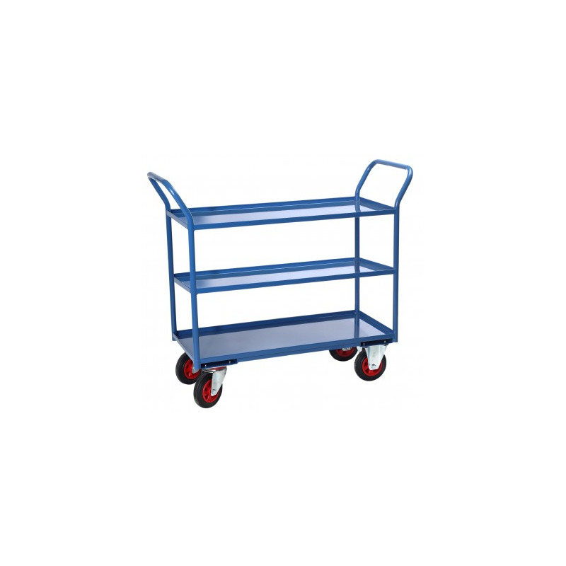 3 plate trolley with edge, 935 x 435 mm, CU 400 kg - FIMM
