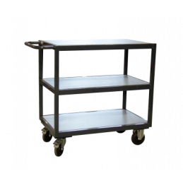 Trolley with 3 wooden shelves, 850 x 500 mm, CU 200 kg - FIMM