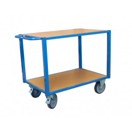 Chariot de service, 2 plateaux bois medium, 1060 x 680 mm, CU 500 kg - FIMM