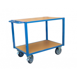 Service trolley, 2 medium wooden trays, 1060 x 680 mm, CU 500 kg - FIMM