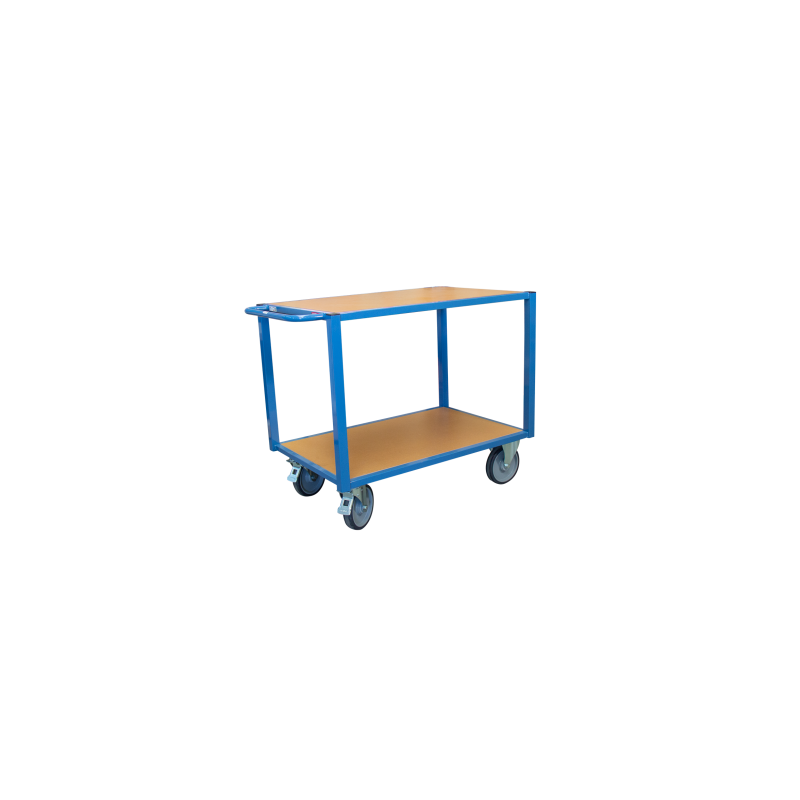 Chariot de service, 2 plateaux bois medium, 1060 x 680 mm, CU 500 kg - FIMM