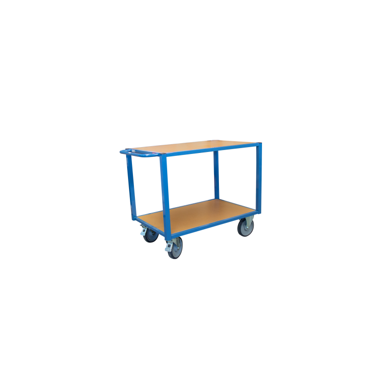Service trolley, 2 medium wooden trays, 1060 x 680 mm, CU 500 kg - FIMM