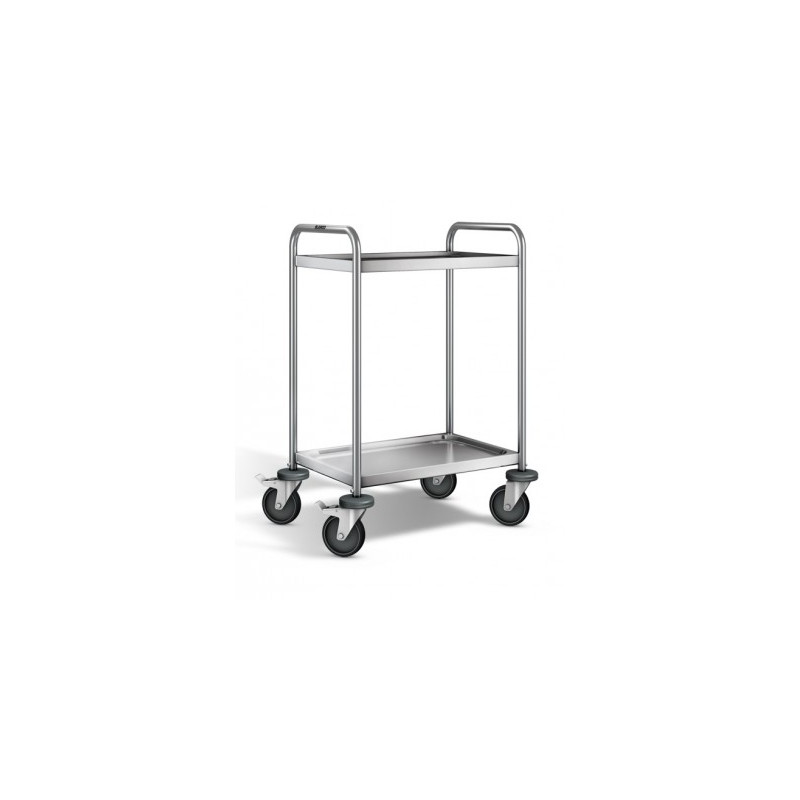 Chariot tertiaire, inox 304 L, 2 plateaux, 600 x 400 mm, CU 120 kg - FIMM