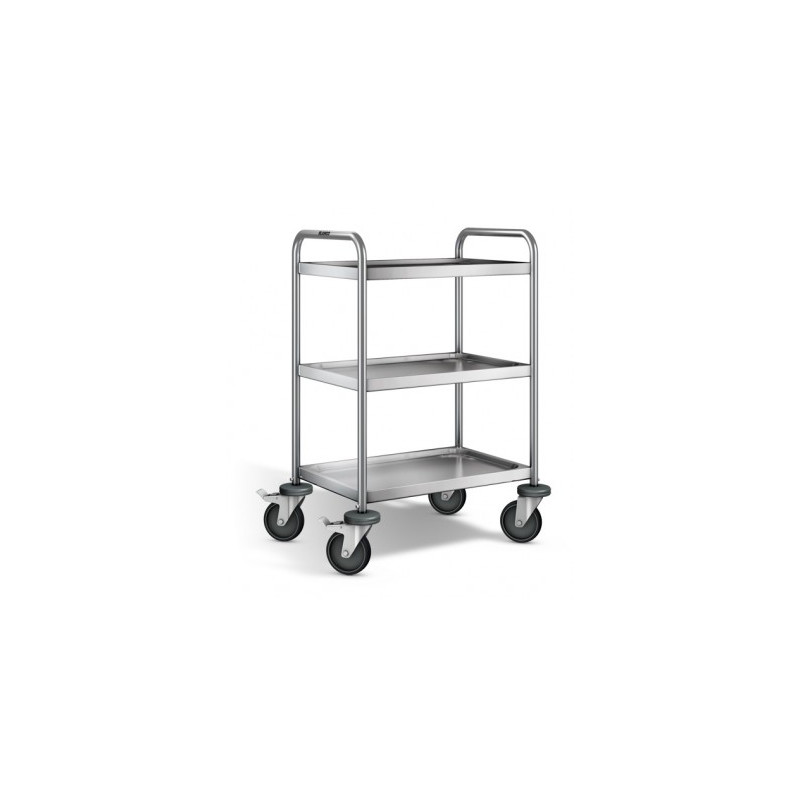 Chariot tertiaire, inox 304 L, 3 plateaux, 600 x 400 mm, CU 120 kg - FIMM