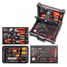 Professional Valise in ALU with VDE tools insulated PRO LINE, 123 parts - KRAFTWERK