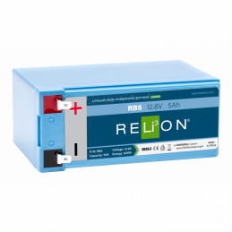 Lithium battery 12.8 V - 5Ah - F2 Terminal - LiFePO4 - RELiON