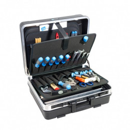 FLEX case - ABS robust tool case, flexible and spacious without tools - Pocket version - B&W