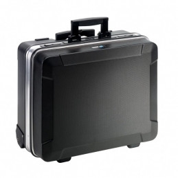 Valise GO - ABS sturdy tool case with wheels and telescopic handle - without tools - Elastic version - B&W