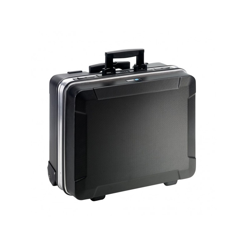 Valise GO - ABS sturdy tool case with wheels and telescopic handle - without tools - Elastic version - B&W