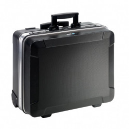 GO case - ABS robust tool case with wheels and telescopic handle - without tools - Pocket version - B&W