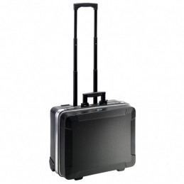 Valise GO - ABS sturdy tool case with wheels and telescopic handle - without tools - pocket version - B&W