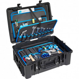 JUMBO 6700 polypropylene tool case with wheels and telescopic handle - without tools - B&W