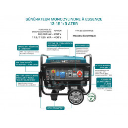 Generator KS-12-1E-1/3-ATSR - 8 kW - Gasoline - AVR - 230V and 400V- Electrical start - Könner & Söhnen