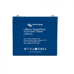 Batterie Lithium LIFePO4 SuperPack 12.6V 60Ah (M6) - VICTRON