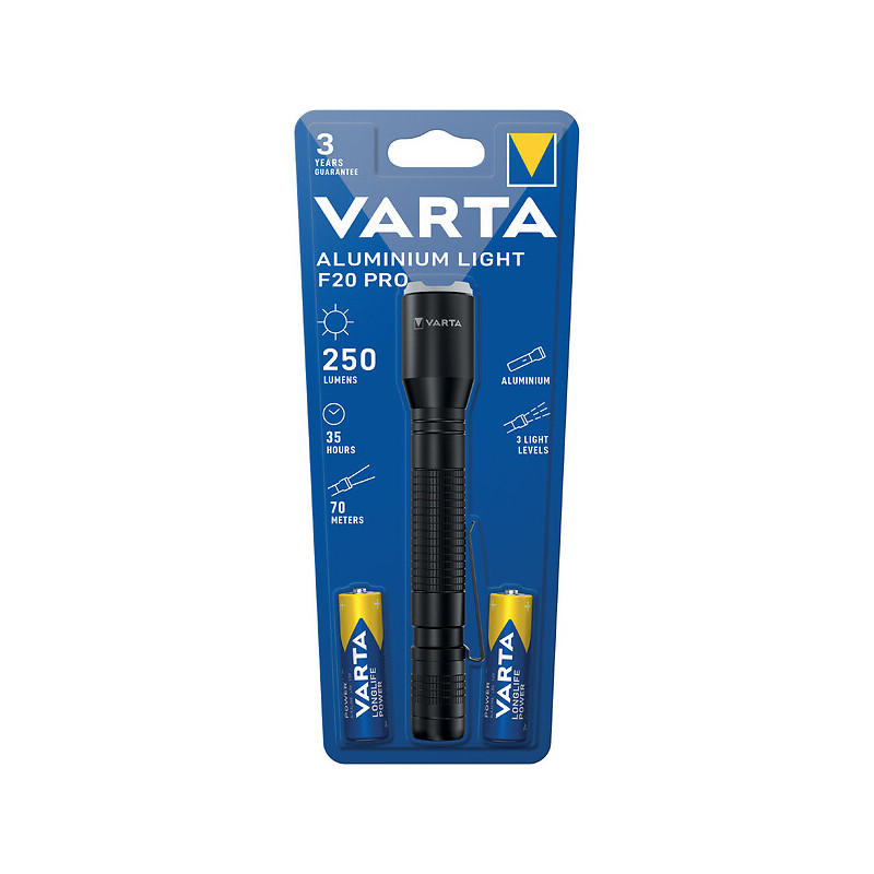 Varta Aluminum Torch Light F20 Pro 2xAA - VARTA