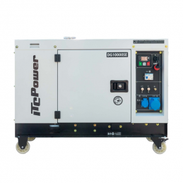 Generator DG10000SE Fuel - 8.5 kVA - single-phase 230V AVR Electric startup - Soundproof 72 dB(A) - ITC POWER