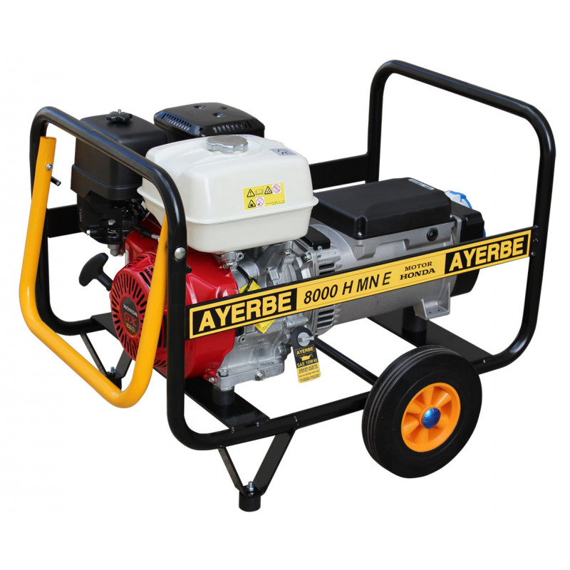 Generator AY-8000-H-MN-E - Single-phase 230V - Honda GX gasoline - 8 KVA 6.4 KW - Electric start - AYERBE