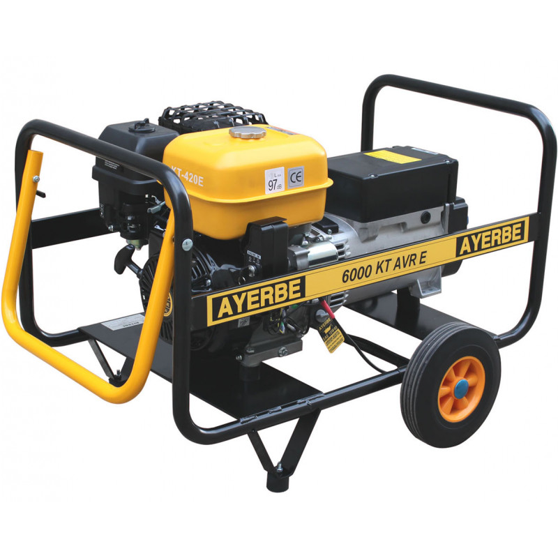 Generator AY-6000-KT-MN-AVR-E - Single-phase 230V - Gasoline - 5.6 KW 7 KVA - Electric start - AYERBE