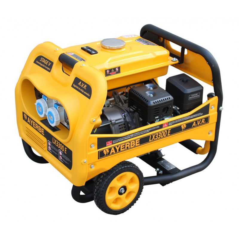 Generator AY-LX-3300-E AVR - Single-phase 230V - Gasoline - 3.3 KW 4.10 KVA - Electrical start-up - AYERBE