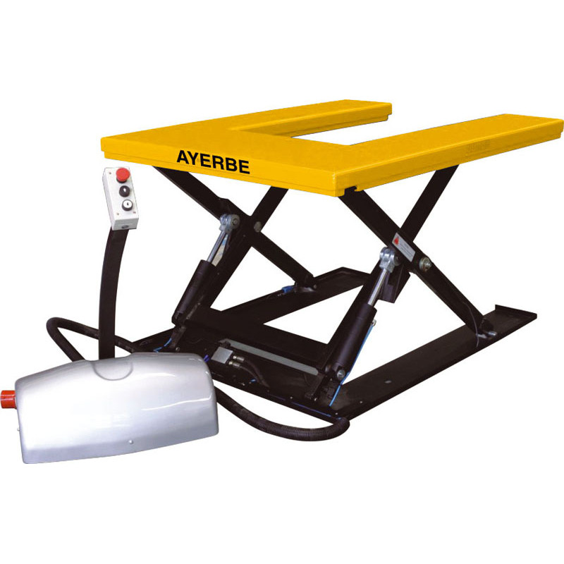 AY-1000-EMH-U hydraulic lift table - U-shaped tray - Electric 400V - CU 1000 kg - AYERBE