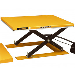 AY-2000-EMH hydraulic lift table - Low profile + ramp - Electric 400V - CU 2000 kg - AYERBE