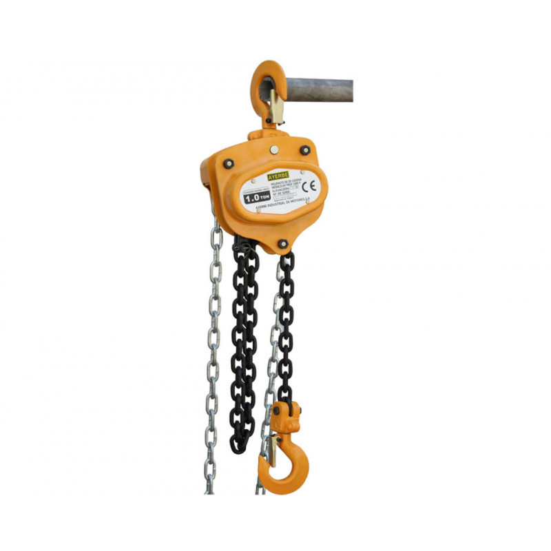 AY-PROF-1000-P manual chain hoist - Max. capacity 1000 kg - 6 m - 1 chain - AYERBE