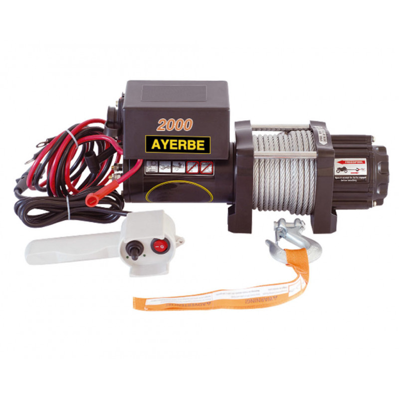 Winch aY-2000-DC - Max capacity 2000 kg - 12V DC 2 CV - AYERBE