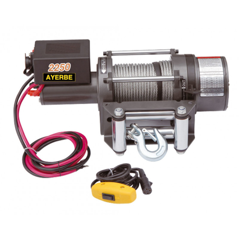 Winch aY-2250-DC - Max. capacity 2250 kg - 12V DC 2.3 CV - AYERBE